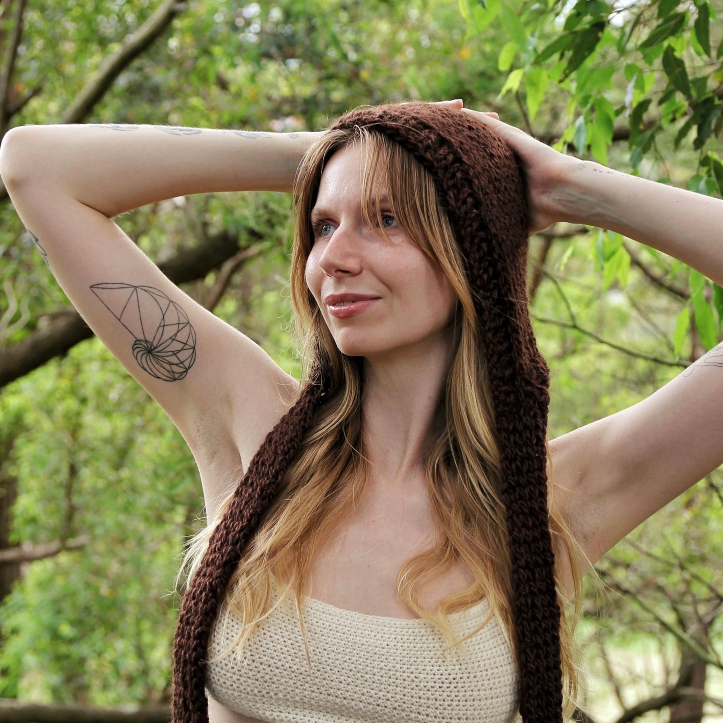 Chocolate Knitted Bonnet