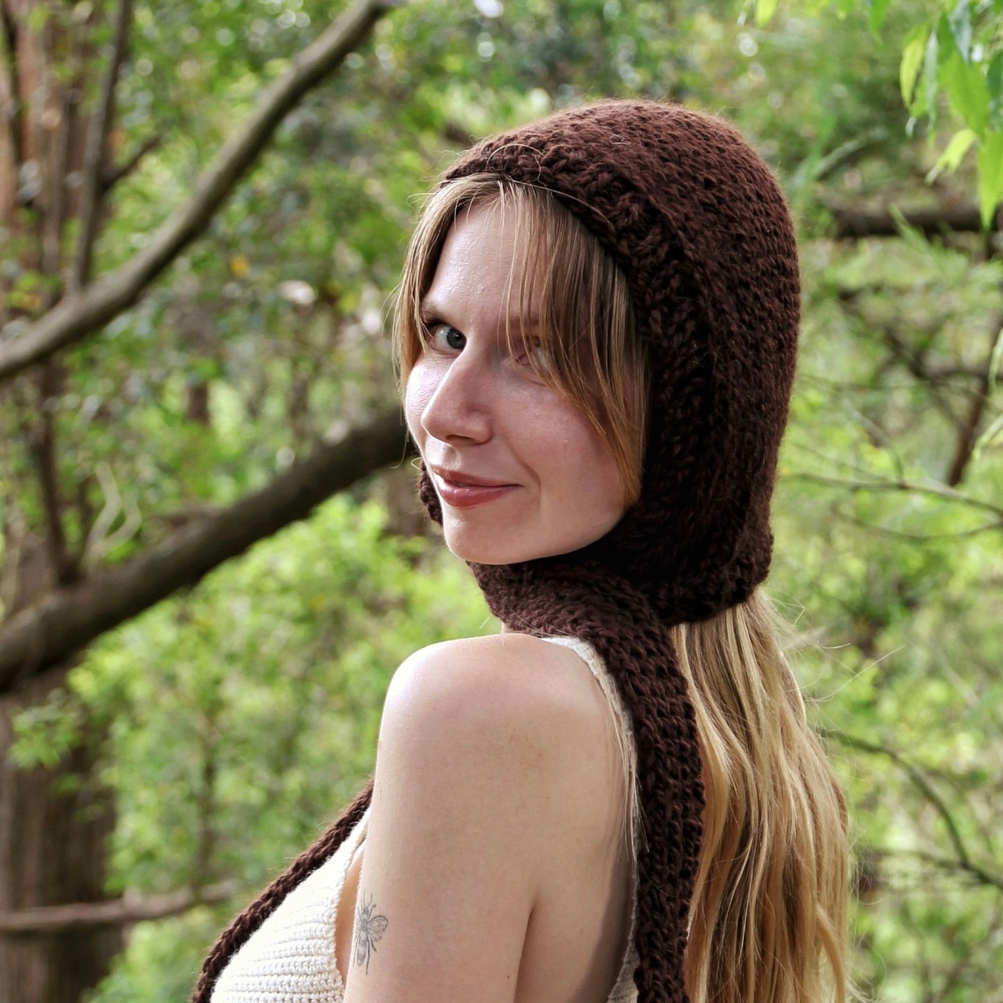 Chocolate Knitted Bonnet