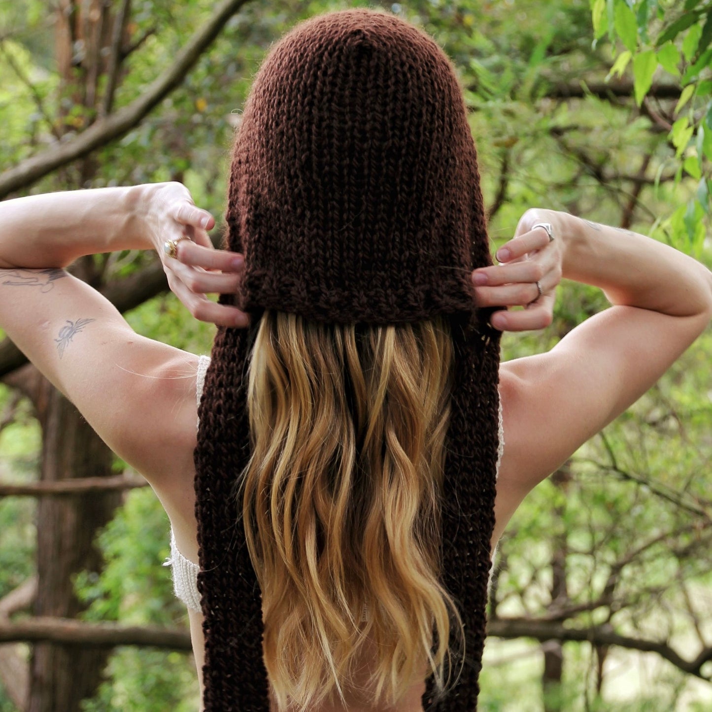 Chocolate Knitted Bonnet