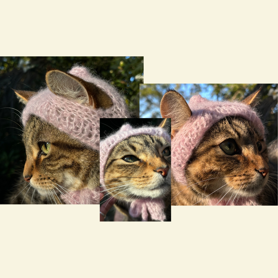 Knitted Cat Bonnet Pattern PDF