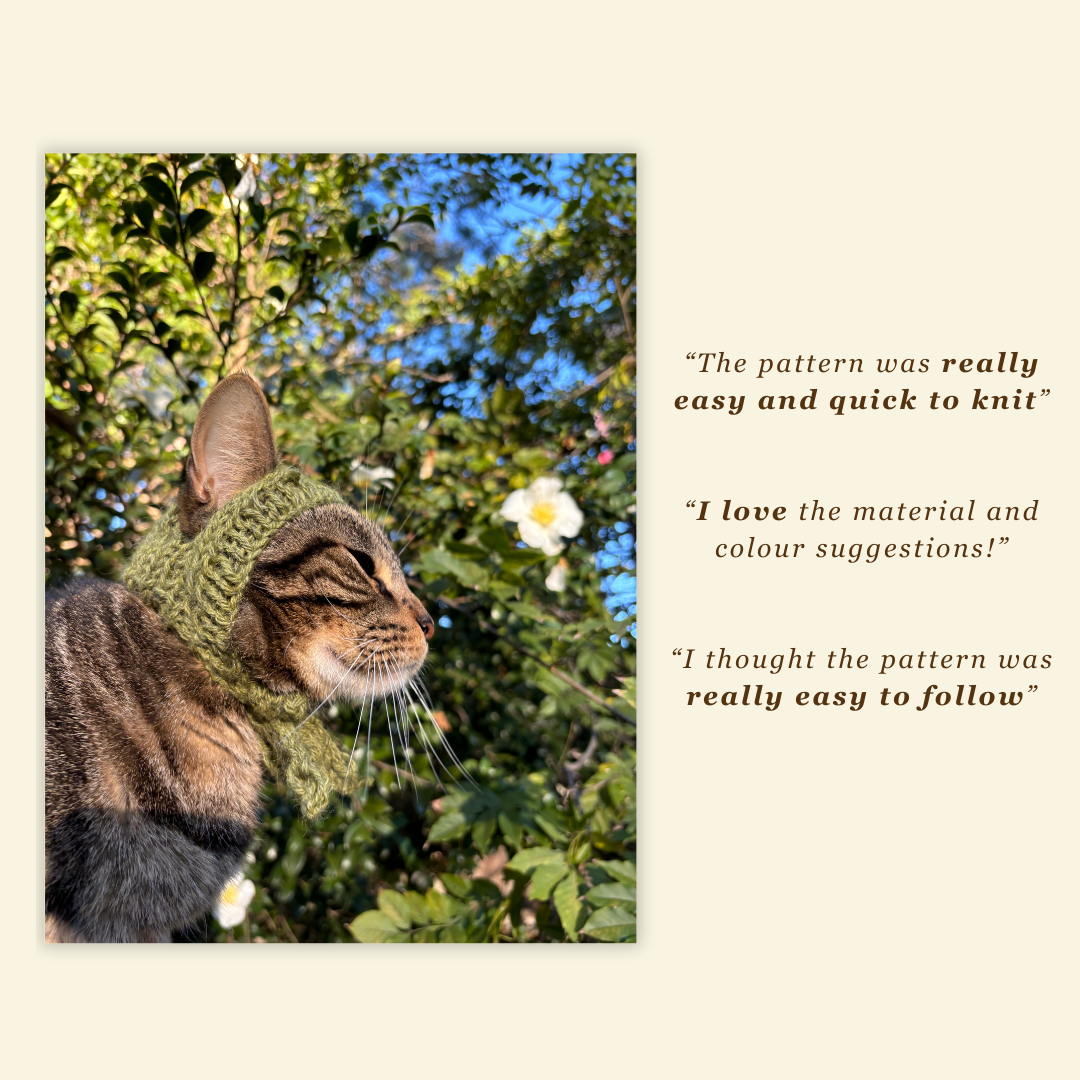 Knitted Cat Bonnet Pattern PDF