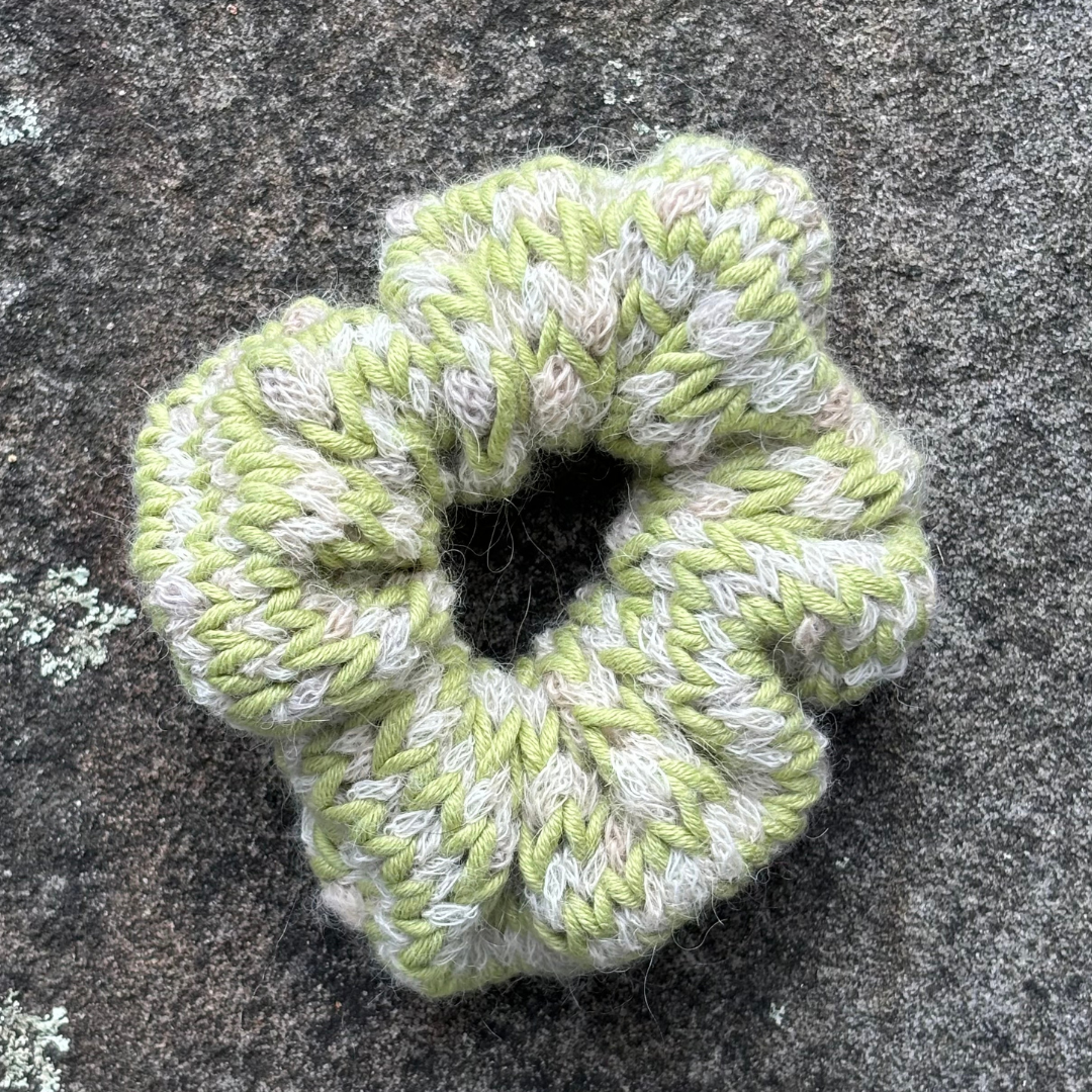 Lime Knitted Scrunchie