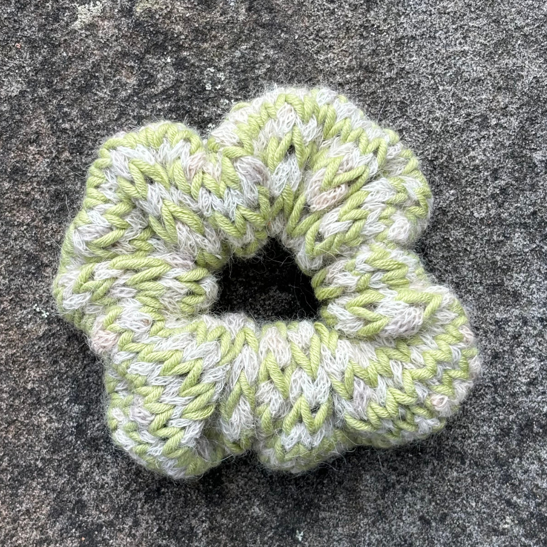 Lime Knitted Scrunchie